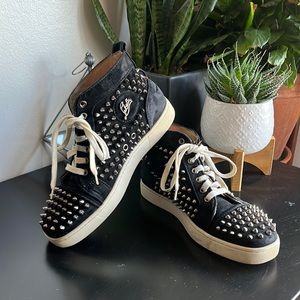 Christian Louboutin Spiked High Top Sneakers 🖤🤍